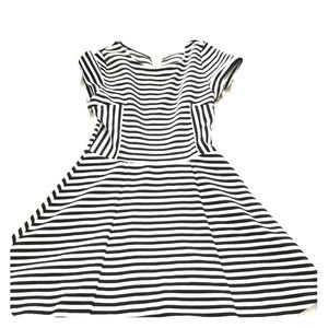 Edgy black and white skater dress